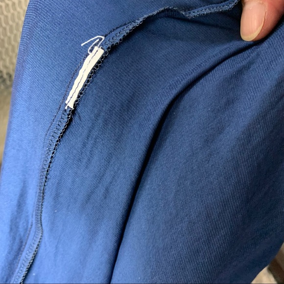 Silky Breezy Electric Navy Blue Loose Romper Off Shoulder Elastic Hems Size M/L - Picture 9 of 10